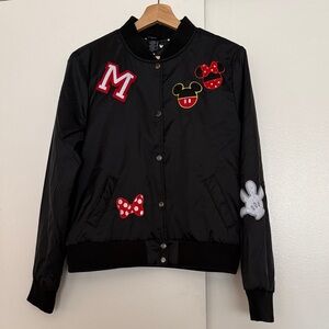 Disney Black Bomber Jacket with Red and White Accents